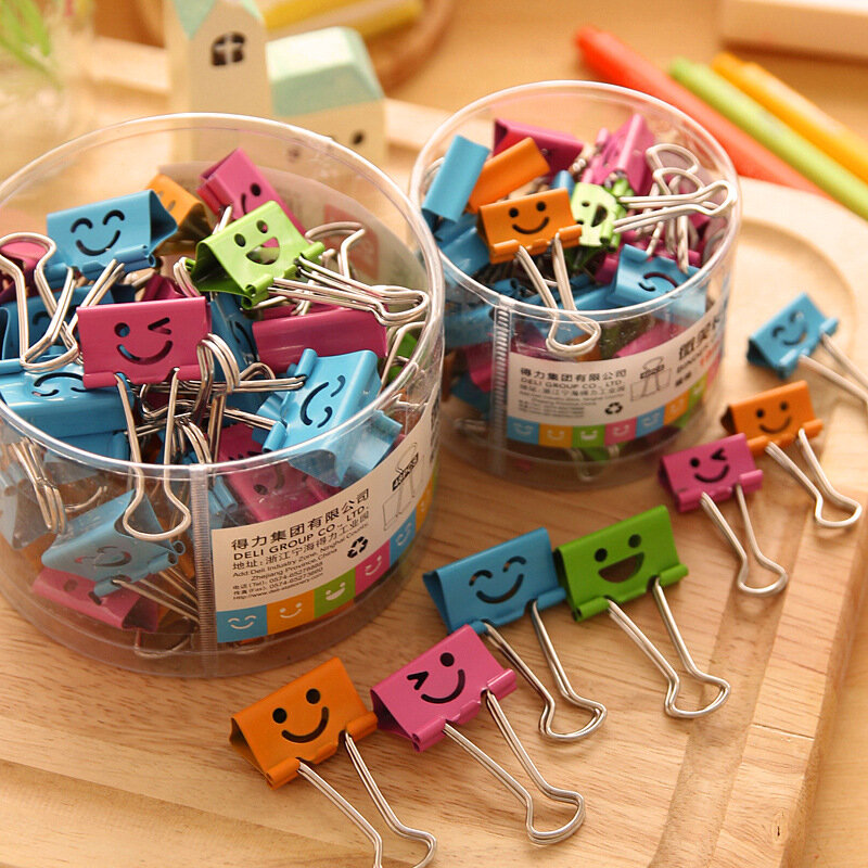 Lovely Smile paper clip set 19mm 25mm Mini metal Binder clips for file memo clamp index Stationery Office School supplies F630