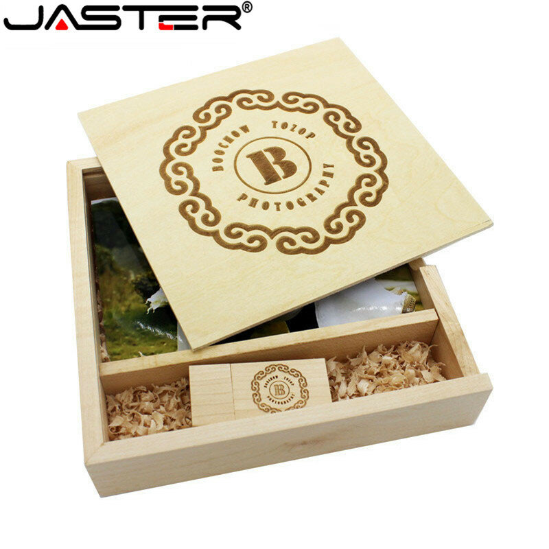 Jaster pendrive cliente de bordo, álbum fotográfico exclusivo, usb, + caixa flash drive, 8gb, 16gb, 32gb, 64gb, presente, fotografia, 1 peça, logotipo grátis