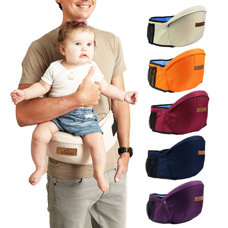 Canguru para carregar bebês, 5 cores, assento em 45 graus, com cinto de segurança, para carregar bebês