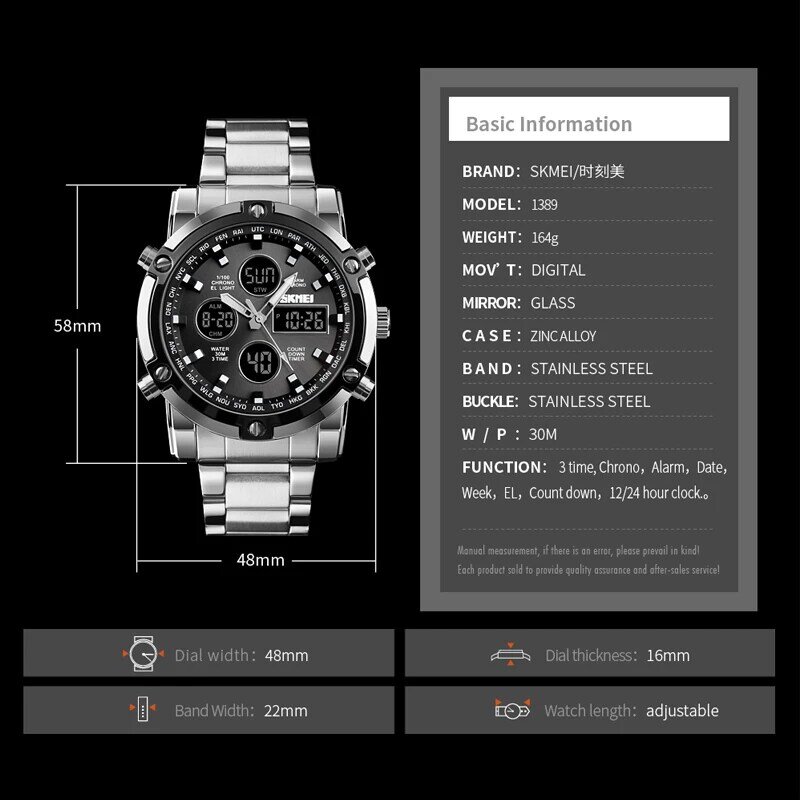 SKMEI – montres numériques pour hommes, chronographe de compte à rebours, montre-bracelet de Sport étanche, luxe lumineux électronique, horloge