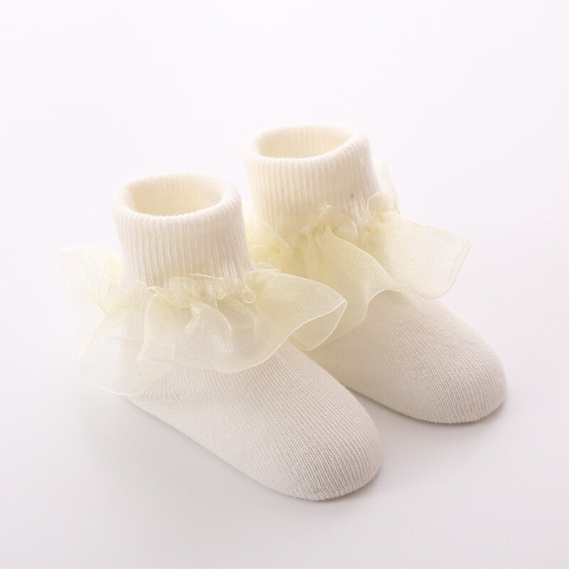 Princesse bébé chaussettes pour filles volants dentelle coton nouveau-né chaussette Mix couleurs bébé fille chaussettes enfant en bas âge cadeau 3 paires/lot