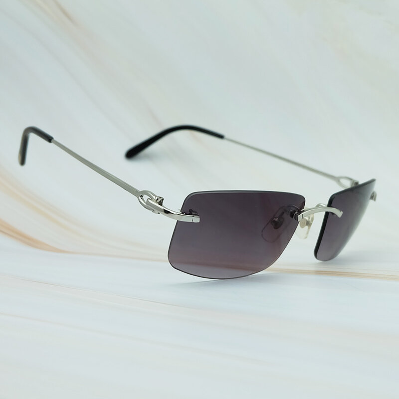 ใหม่ Unisex Rimless แว่นตากันแดดโลหะผู้ชายผู้หญิงแบรนด์ Carter แว่นตากันแดด UV ป้องกัน Retro VINTAGE Designer Square แว่นตา