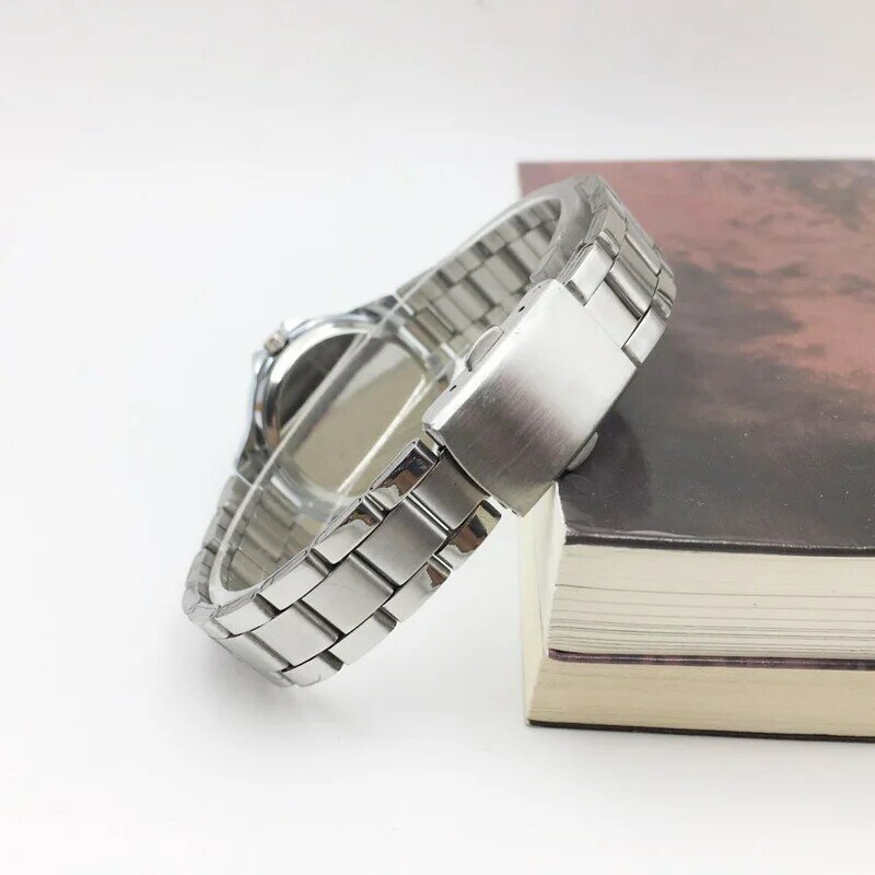 Moda feminina relógio de quartzo analógico prata pulseira de metal relógios de pulso senhoras presente casual relógio de pulso