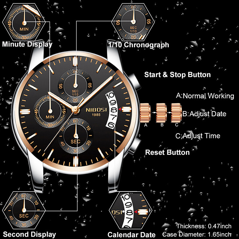 2018 Heren Horloges Topmerk Luxe Chronograaf Horloge Voor Mannen Analoge Quartz-Horloge Waterdicht Sport Klok Uhren Herren Luxusmarke