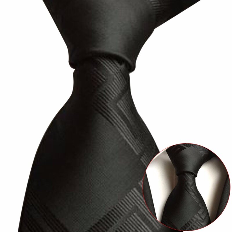 ربطة عنق جاكار كلاسيكية للرجال ، إكسسوارات أعمال ، ربطة عنق غير رسمية ، سوداء