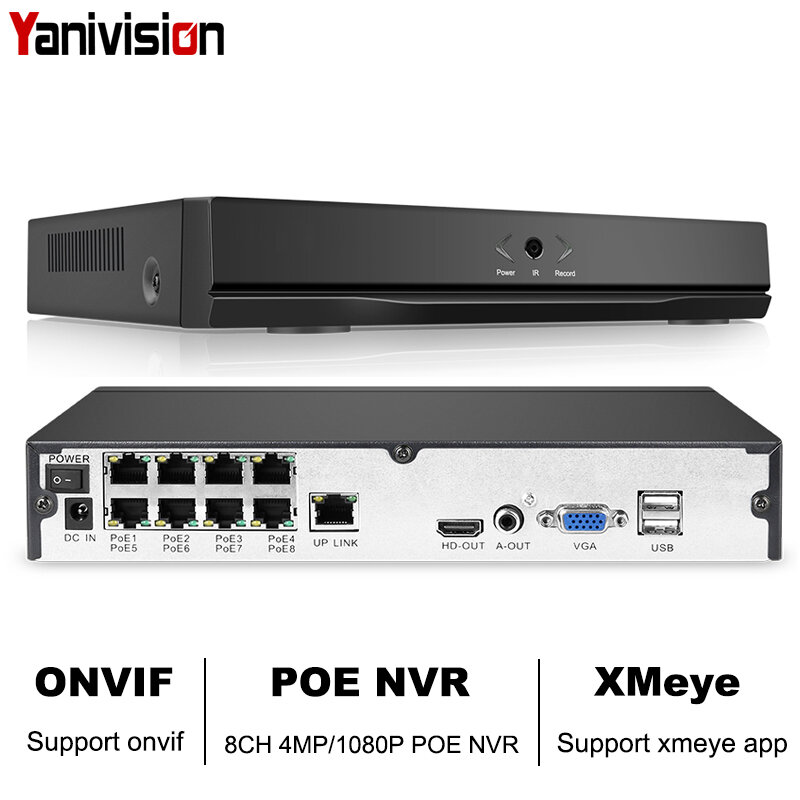 8CH 4MP 4CH 5MP 1080P H.265 NVR كامل HD 8 قناة الأمن CCTV NVR ONVIF P2P سحابة شبكة مسجل فيديو ل نظام كاميرا شبكية