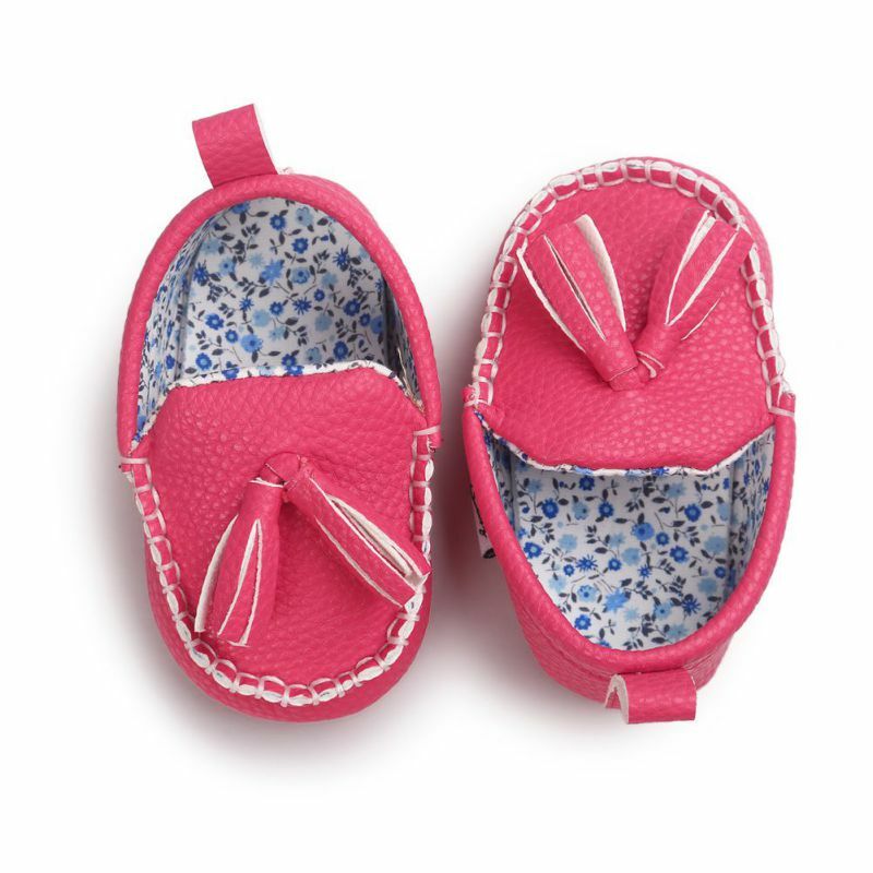 Sepatu Kulit PU Bayi Sneakers Sol Lembut Anak Laki-laki Perempuan Bayi First Walker 0-18 Bulan