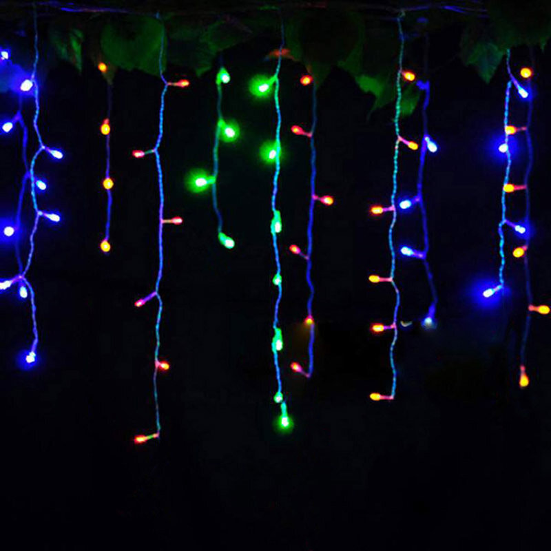 Cortina de janela beirais icicle luzes da corda 96leds 216leds 4x0.6m 5x0.8m droop ue guirlanda jardim casamento mercado parque decoração de natal