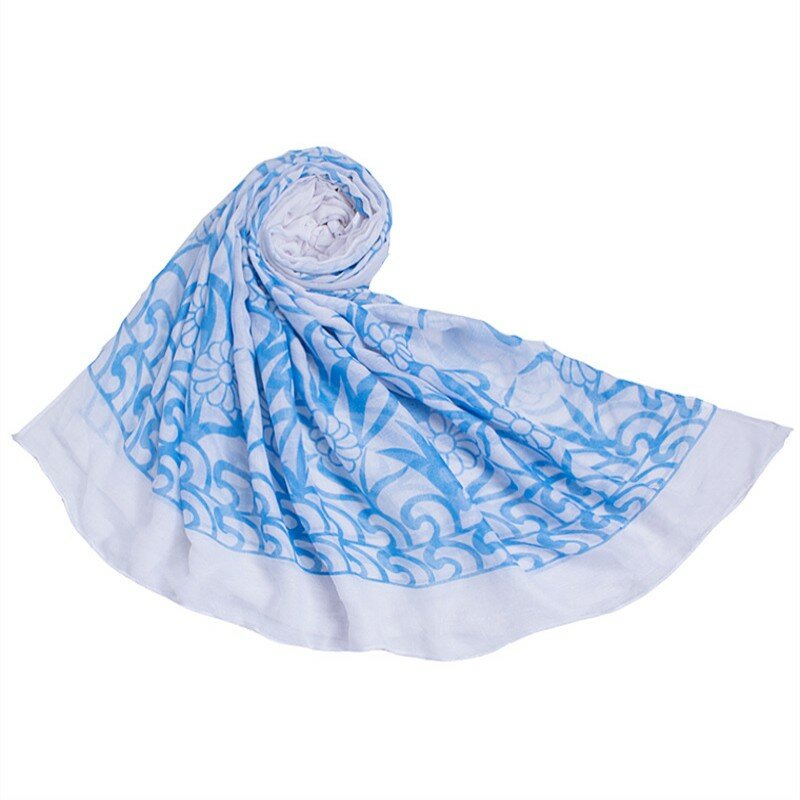 2019 модные легкие женские шарфы из полиэстера с цветочным принтом женские длинные шарфы и шаль пляжный шарф размер: 180*110