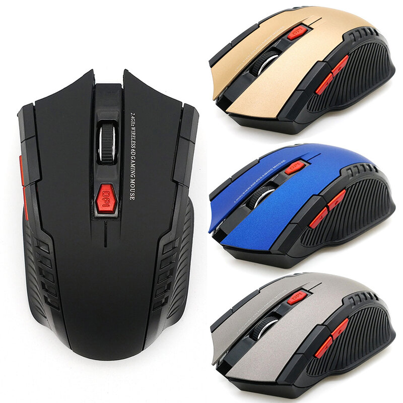 Mouse gamer sem fio de 2,4 GHz, com receptor USB, 2000DPI para computador, PC e laptop