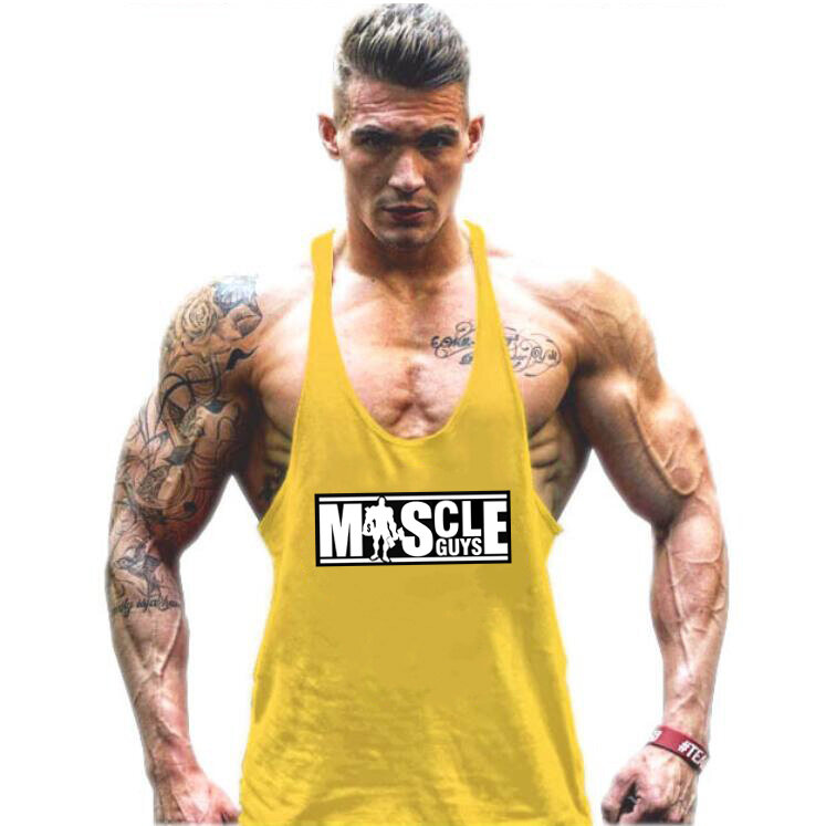 Muscleguys-camiseta de tirantes de culturismo para hombre, ropa de marca para Fitness, camiseta sin mangas de algodón para entrenamiento