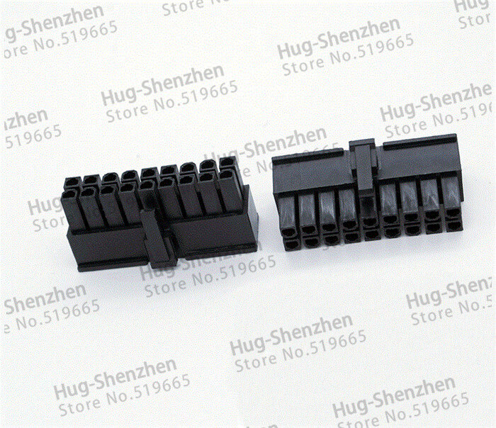 China supplier 5557 18P power male connector plastic shell with balck color 50pcs/lot