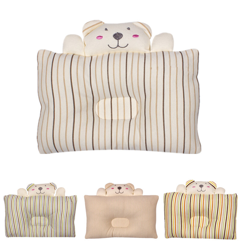 Travesseiro de algodão para bebês, formato antirreflexo, cabeça plana, infantil, para meninos, meninas, posicionar o sono