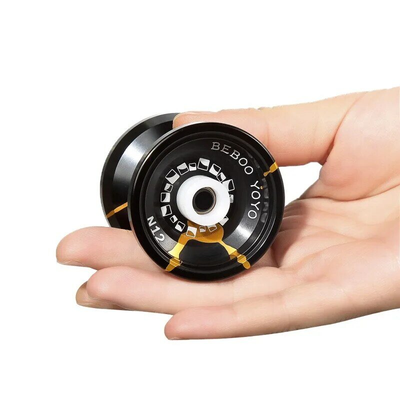 Yo-yo N12 professionnel en métal, en alliage de haute qualité, classique, avec 5 cordons et un gant