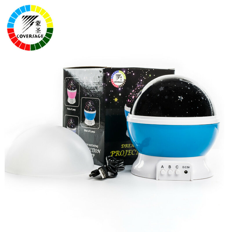 Proyector giratorio de luz nocturna para niños y bebés, lámpara Led de proyección de cielo estrellado, estrella, maestro, sueño romántico