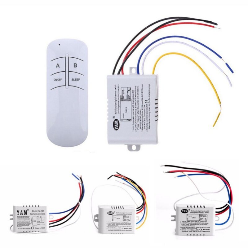 Receptor de interruptor de Control remoto inalámbrico, transmisor de 2019 V, 1/220 vías, lámpara de encendido/apagado, 2/3