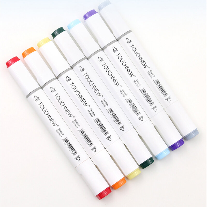 Touchnew-marcadores ponta dupla coloridos, kit com 168 cores, para desenho, arte, marcadores de mangá, à base de álcool, oleosa