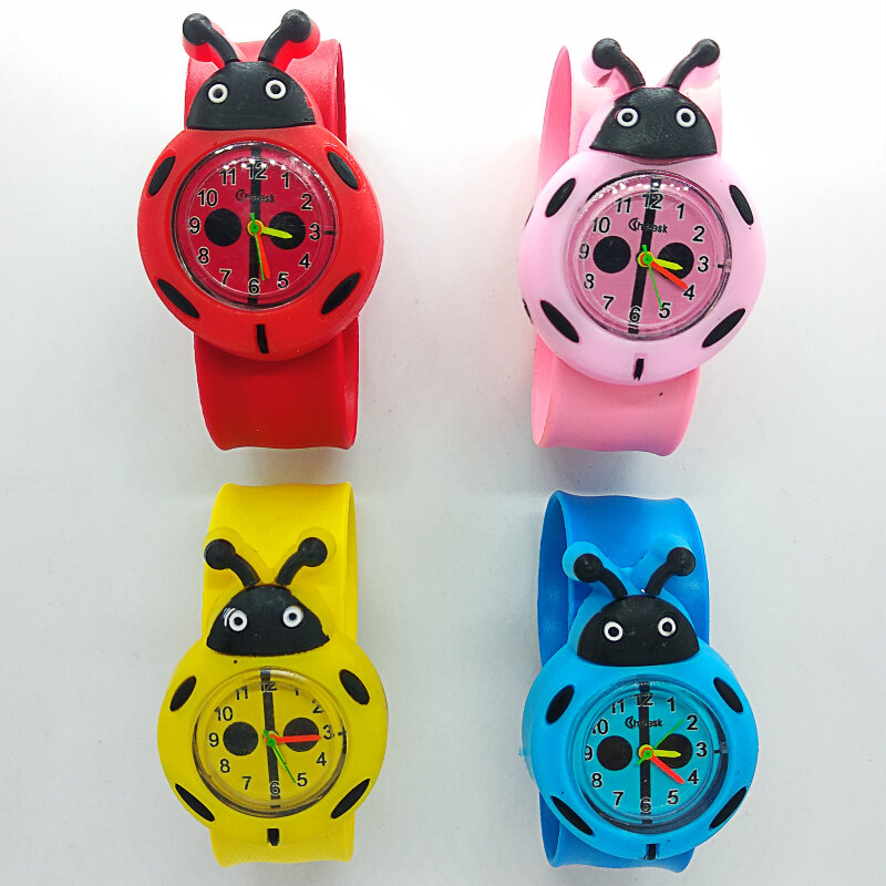 3Dการ์ตูนนาฬิกาเด็กสัตว์Ladybugน่ารักเด็กนาฬิกาเด็กควอตซ์กันน้ำนาฬิกาข้อมือนักเรียนนาฬิกาเด...