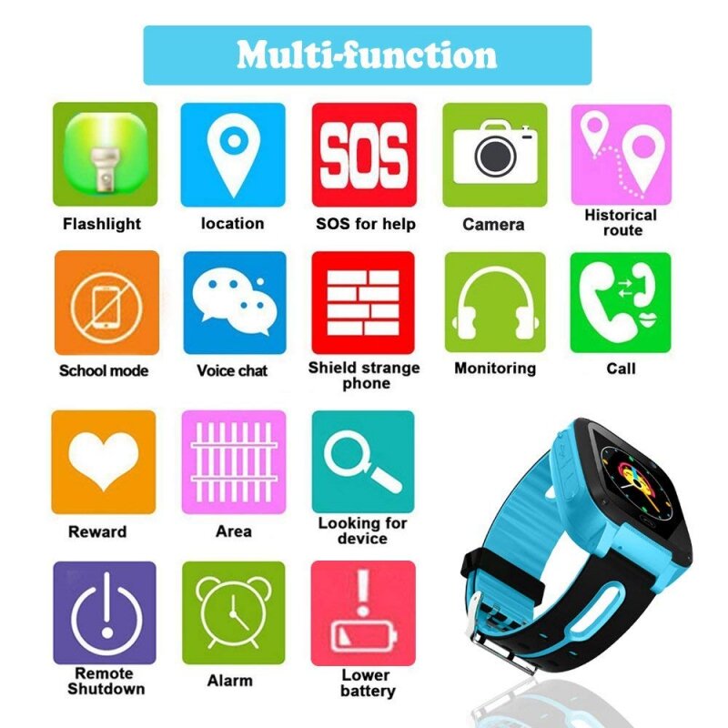 Wodoodporny smartwatch dla dzieci karta Micro SIM aparat dziecięcy Anti Loss Alarm śledzenie połączeń inteligentne zegarki