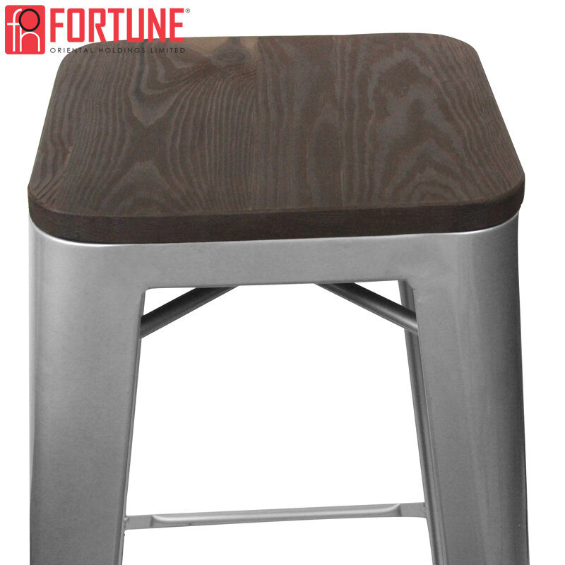 Mi siècle tabouret de Bar moderne en acier inoxydable Bar chaise haute de haute qualité en métal solide bois minimaliste chaise de Bar en gros aux etats-unis