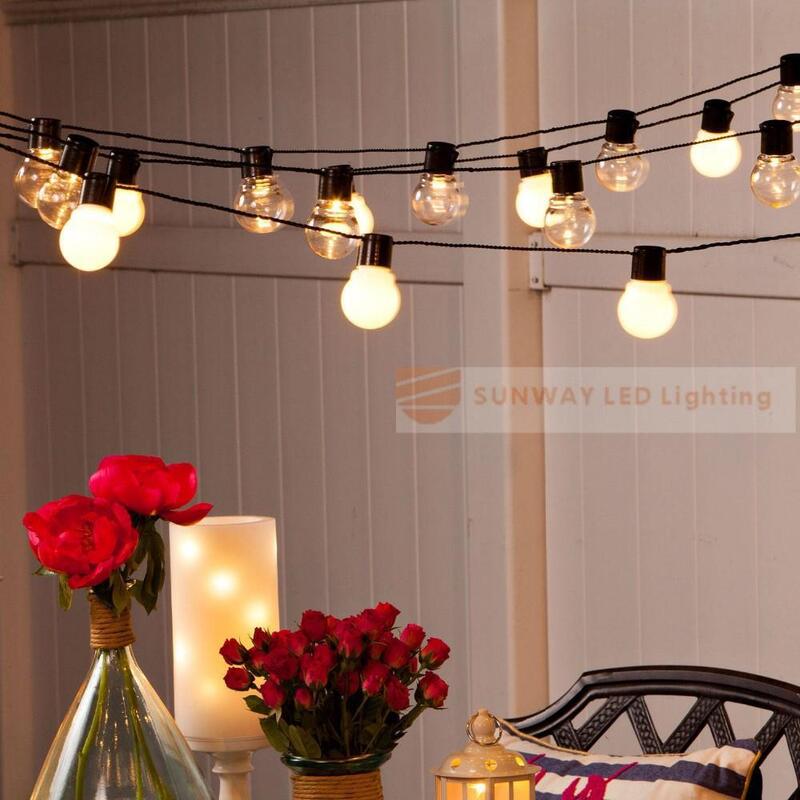 Nowość 20 LED G45 Globe Connectable Festoon łańcuch świetlny z kulkami led Christmas Lights fairy wedding garden wisiorek garland