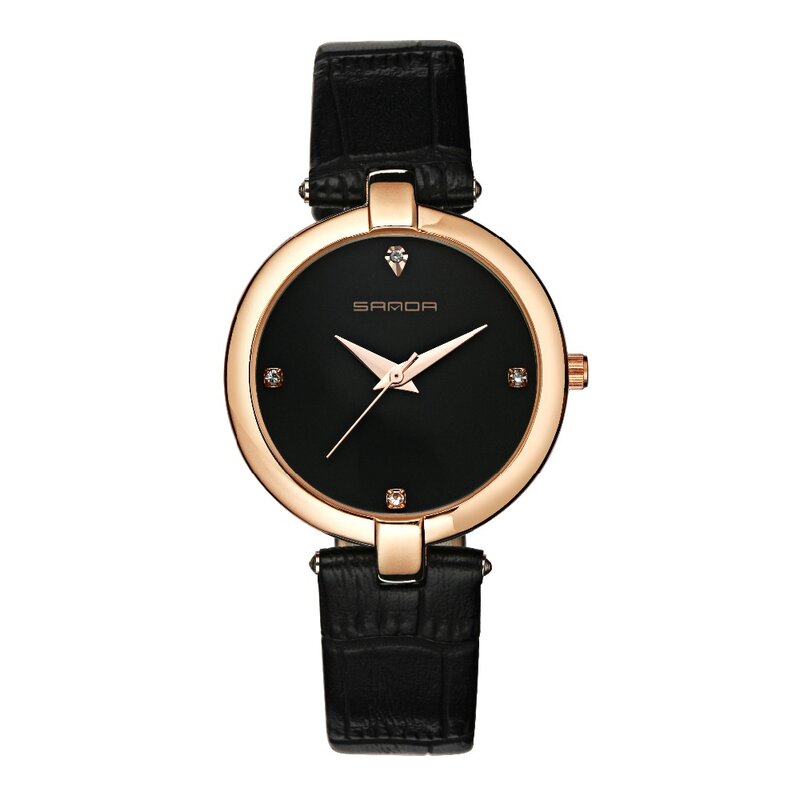 Słynna marka luksusowa Sanda P196 wodoodporny zegarek damski modny pasek prosty zegarek damski zegarek kwarcowy zegar relojes mujer saat