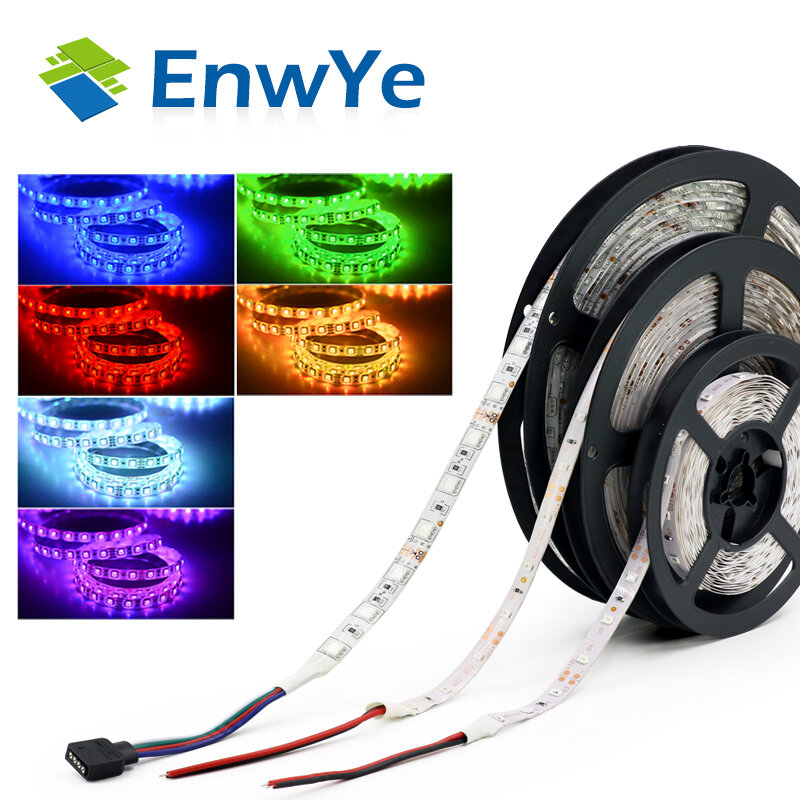 EnwYe 5M 300Leds impermeabile RGB Led Strip Light 3528 5050 DC12V 60Leds/M Fiexble Light Led Ribbon Tape lampada per la decorazione domestica