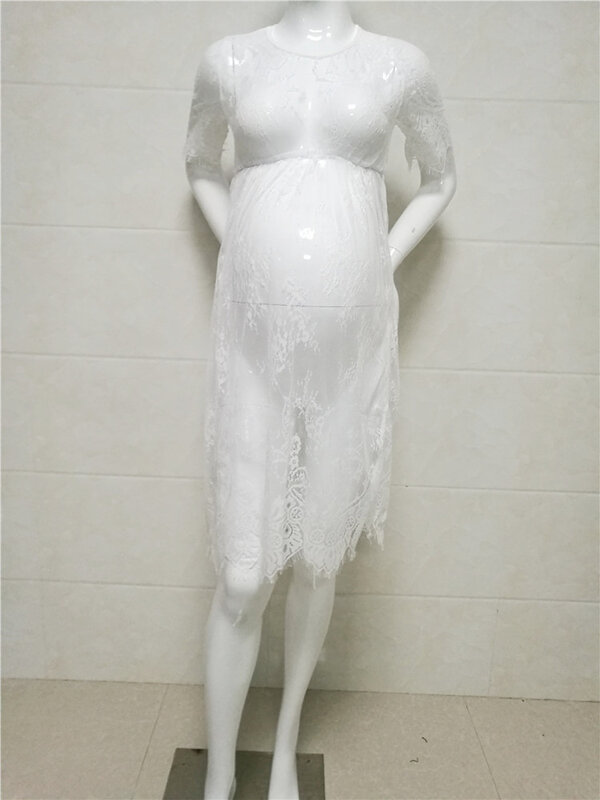 Foto Maternity Maternity Renda Gaun Wanita Gaun Kehamilan Dress untuk Foto Menembak