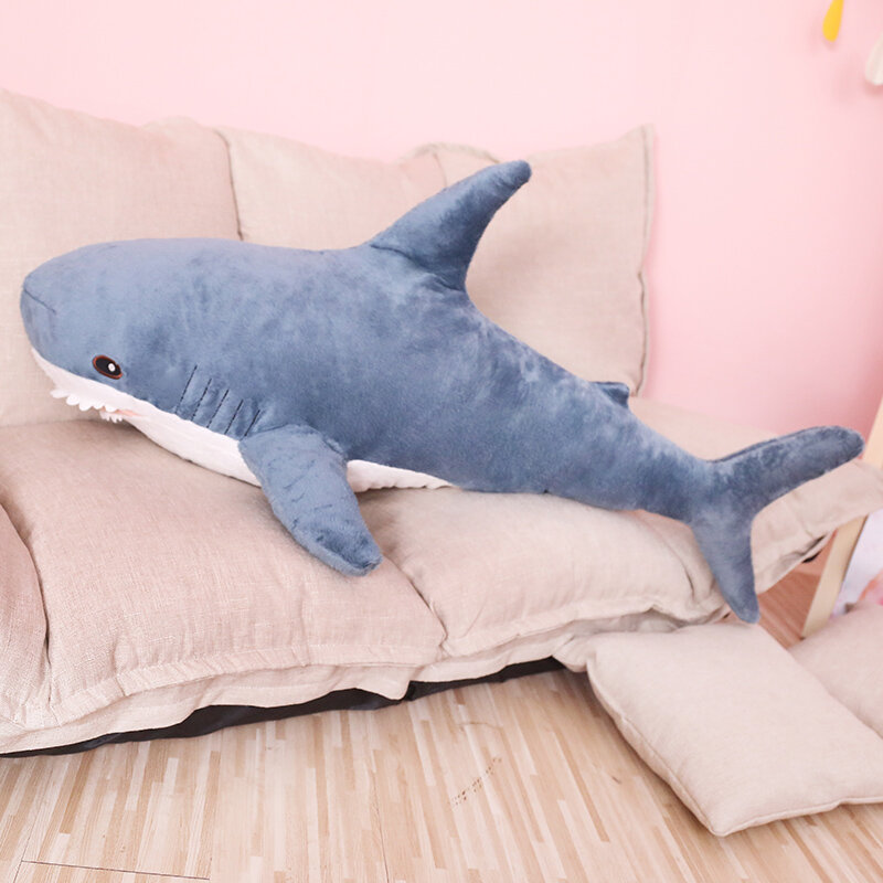 80/100cm Big Size Funny Soft Bite Shark pluszowa zabawka poduszka Appease poduszka na prezent dla dzieci