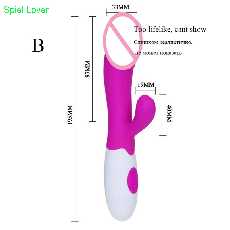 Godemiché vibrateur de point G à 30 vitesses pour femme, jouet sexuel pour adulte, stimulateur clitoridien, lapin, massage vaginal, gay