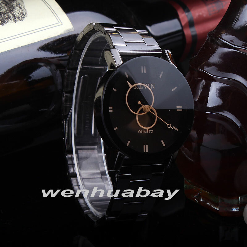 Eva novo relógio feminino design na moda, relógio preto redondo, pulseira de aço inoxidável de quartzo, presentes para homens