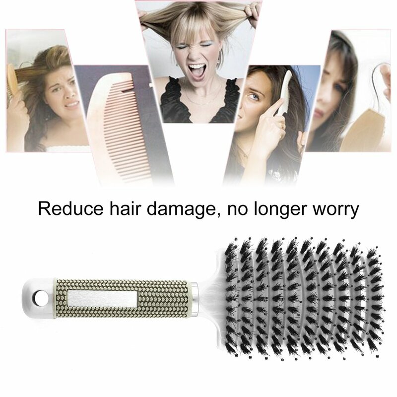 Profesjonalne grzebienie kobiety włosy grzebień masujący skórę głowy włosia i nylonu szczotka do włosów mokre kręcone szczotka do rozplątywania włosów dla Salon fryzjerski