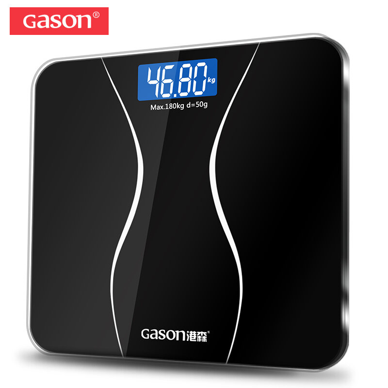 Gasona2バスルームフロアボディスケールガラススマート家庭用電子デジタル体重計肥満lcdディスプレイ180/50g