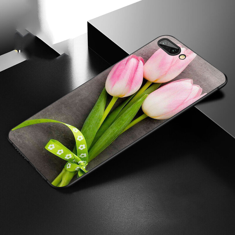 Tulipan kwiaty TPU etui na telefon dla Huawei Honor 6A 7X 8A 8X 8C 9X 8 9 10 Lite 20 30 V30 Pro uwaga 10 zobacz 20