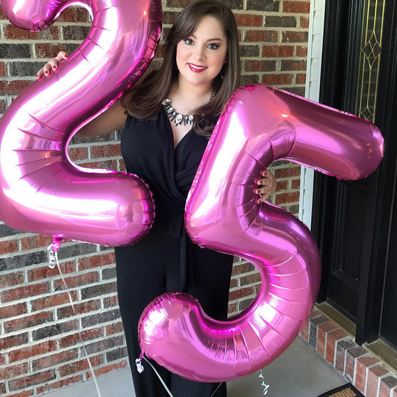 Balões de hélio para festa de aniversário, 40 polegadas, ouro rosado, número prata, grande, decoração faça você mesmo, figura dígito, balão