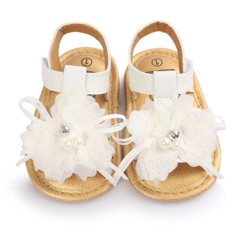 Sandalias frescas de verano 2019 para bebés, zapatos antideslizantes para niños pequeños, zapatos de flores para bebés, sandalias de cuero PU