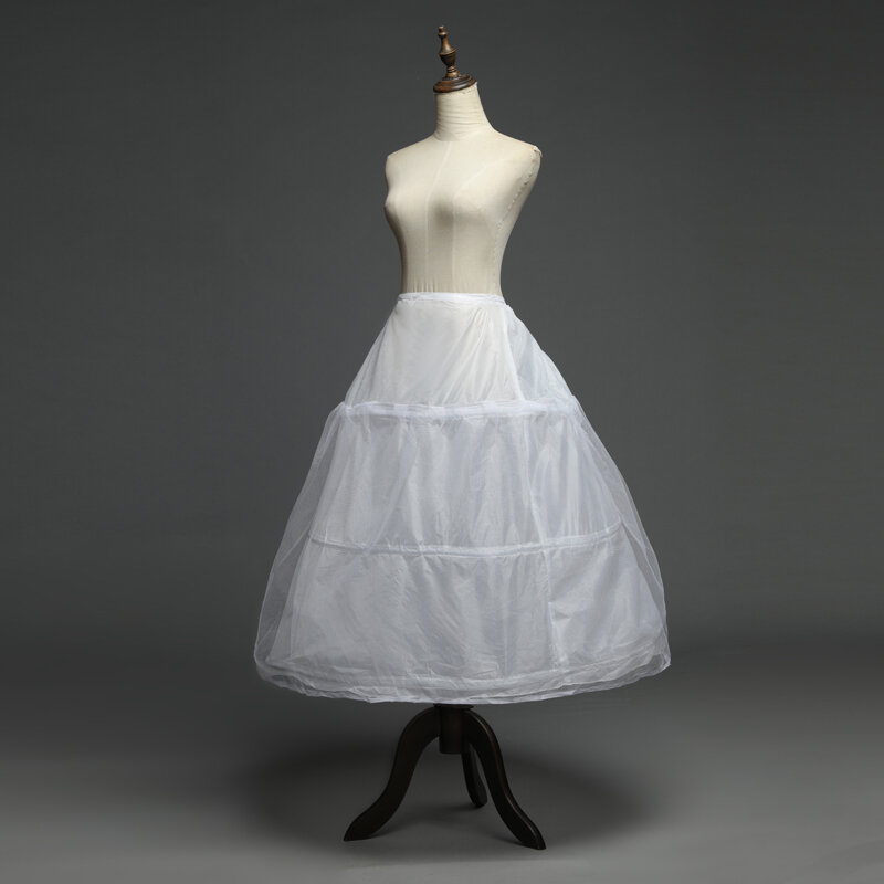 Fansmile em estoque 3 hoops petticoats para o vestido de casamento acessórios de casamento crinoline underskirt barato para vestido de baile FSM-073P