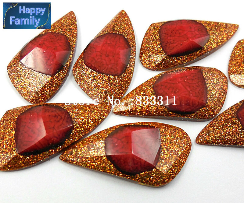 BLING Strass speciali rosso 18x36mm resina branelli allentati cucire su Strass pietre di cristallo e cristalli decorazione di cerimonia nuziale Charms Arts