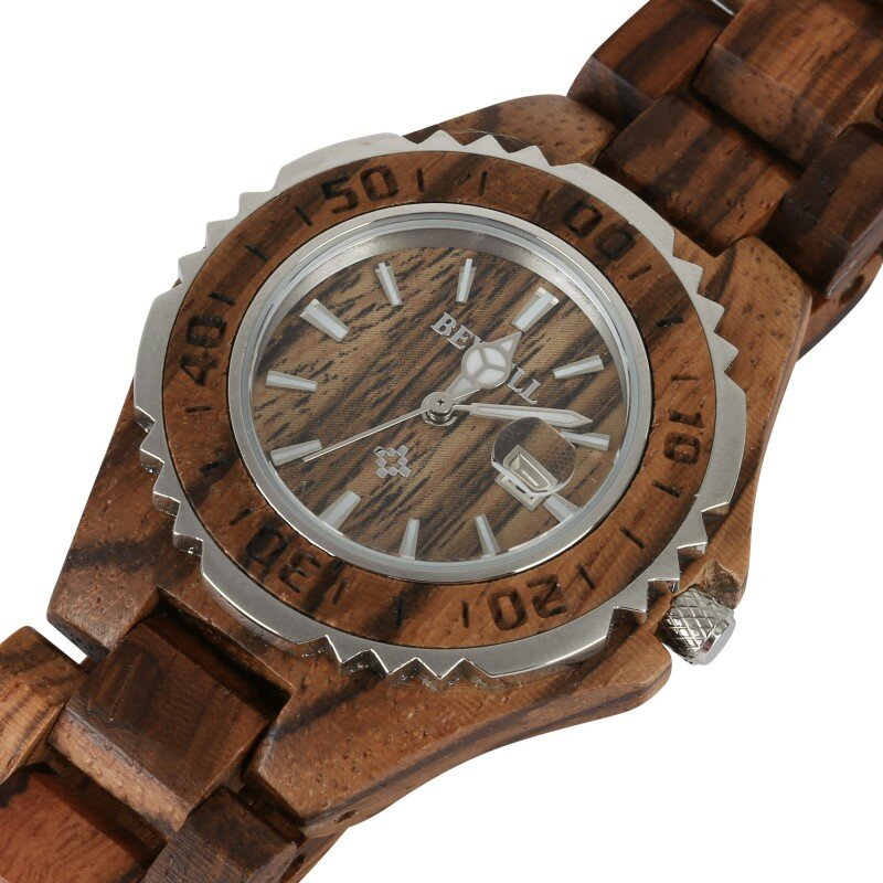 Luxus Wasserdichte Uhr Holz Uhr Männer's Display Datum Quarz Männer's Uhr Frauen