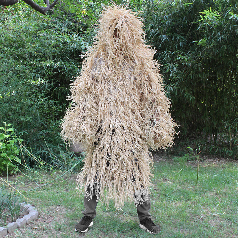 Hay Grass Clothes Tactical Gear Handmade Straw Hunting Clothes Scarecrow Style Camouflage Clothing  Ghillie Suit Birdwatching