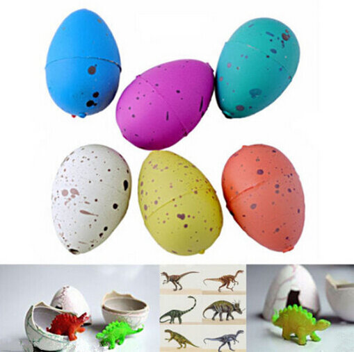 Juego de 6 huevos de dinosaurios para niños, juguete mágico de dinosaurios coloridos que cultivan agua, con grietas