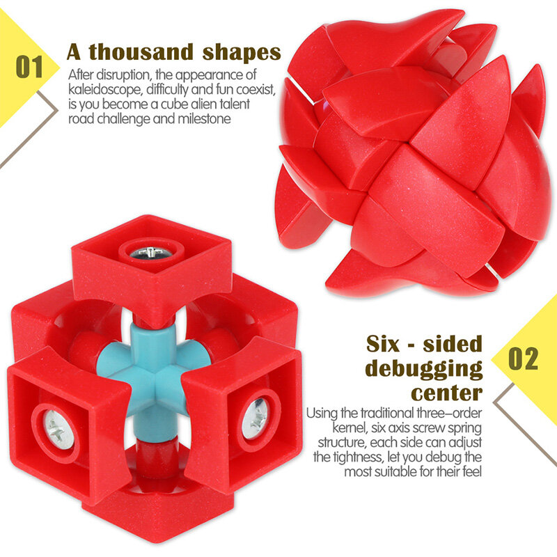 3x3x3 Torsion Magic Cube Heart-shaped Magic Cube Speed Puzzle Cube Kids Toys Educational Toys