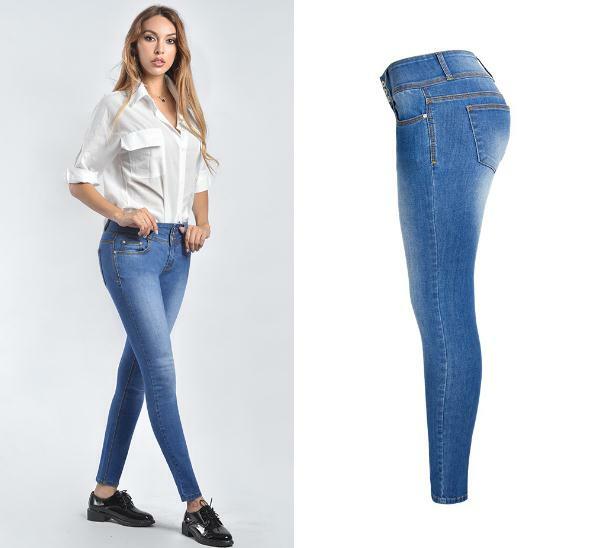 Calças de brim Das Mulheres calças Skinny Elásticos Finos Único Breasted Meados Jeans Cintura Feminina Moda Casual Azul Lápis Calças Mulheres D191