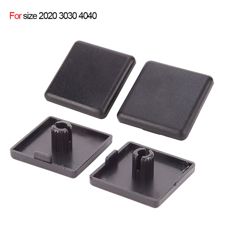 Cubierta de tapa de plástico ABS para extrusión de perfil de aluminio, accesorios de plástico negro, 4 Uds., 2020, 3030, 4040