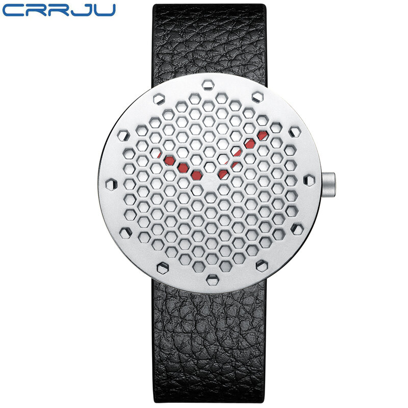 Crrju-ساعة يد رجالية ، كرونوغراف أسود ، ماركة مشهورة ، كوارتز ، ذهبية ، رياضية ، رجالية