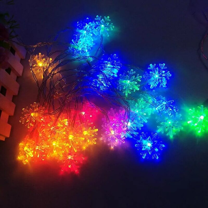 Guirlande lumineuse LED 10M 60, USB, flocons de neige, 8 Modes d'affichage, lumières féeriques, arbre de noël, nouvel an, fête, décoration, éclairage