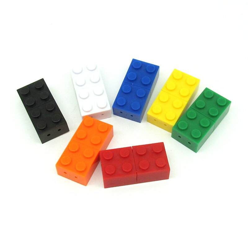 Pen drive usb de plástico colorido para presente, mini pen drive de plástico com blocos de construção