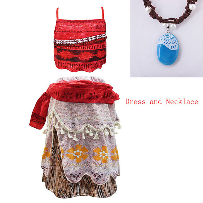 Robe Moana princesse Vaiana pour filles, Costume et perruque de Cosplay de fête pour enfants, vêtements pour enfants, nouvelle collection