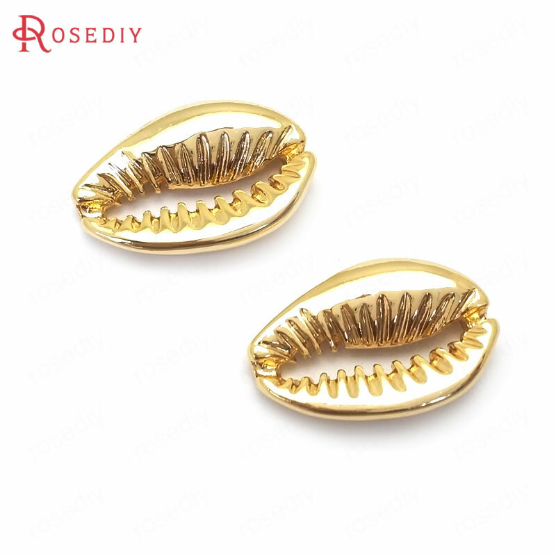 (36003)10PCS 16x11MM 24K Color oro ottone conchiglia pendenti con ciondoli accessori per gioielli fai da te di alta qualità