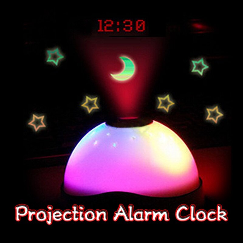 뜨거운 판매 별이 빛나는 디지털 매직 LED 프로젝션 알람 시계 밤 빛 색상 변경 horloge reloj despertador